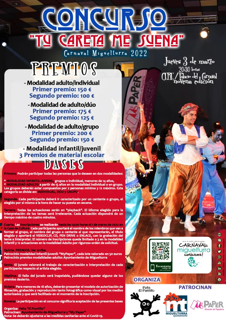 Cartel concurso "Tu Careta me Suena" Carnaval 2022