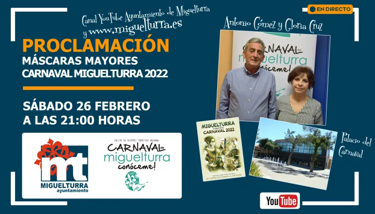 Proclamación Máscaras Mayores streaming Carnaval 2022