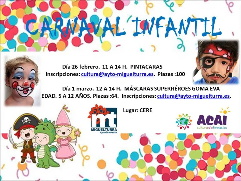 taller pintacaras y máscaras con goma eva, Carnaval 2022