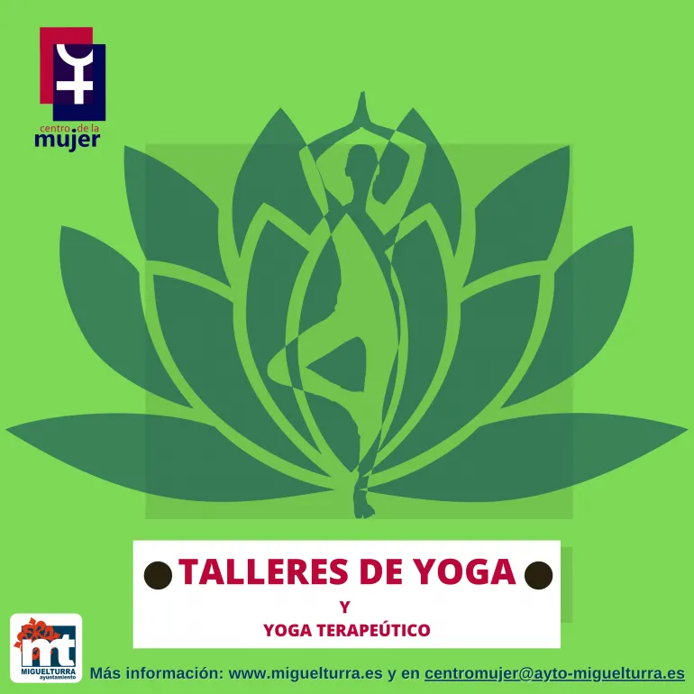 imagen cartel cursos Yoga y Yoga terapéutico, febrero 2022
