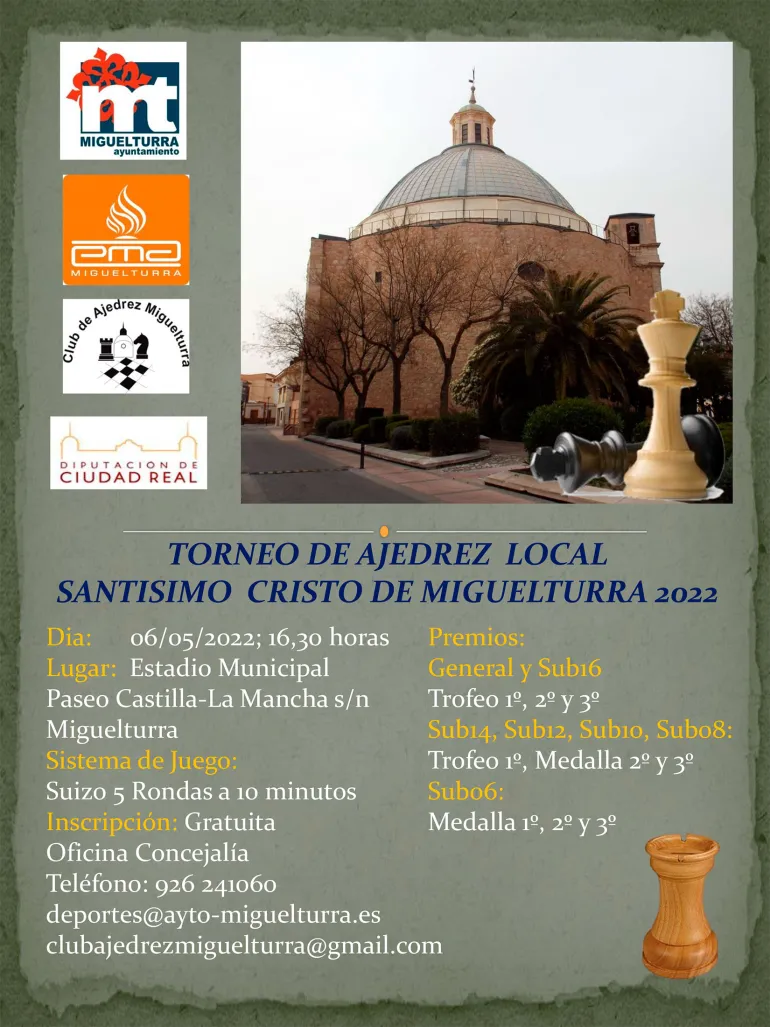 imagen del cartel campeonato de ajedrez Santísimo Cristo, Miguelturra 2022
