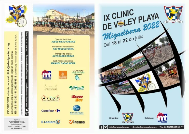 imagen cartelería Clinic Vóley Playa 2022 Miguelturra, página 1