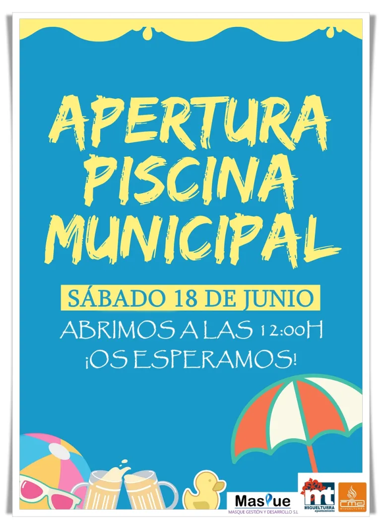 apertura de la piscina municipal, verano 2022