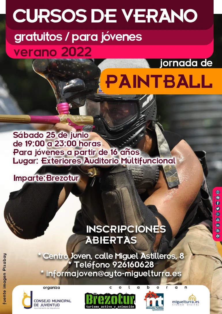 imagen cartel evento paintball, junio 2022