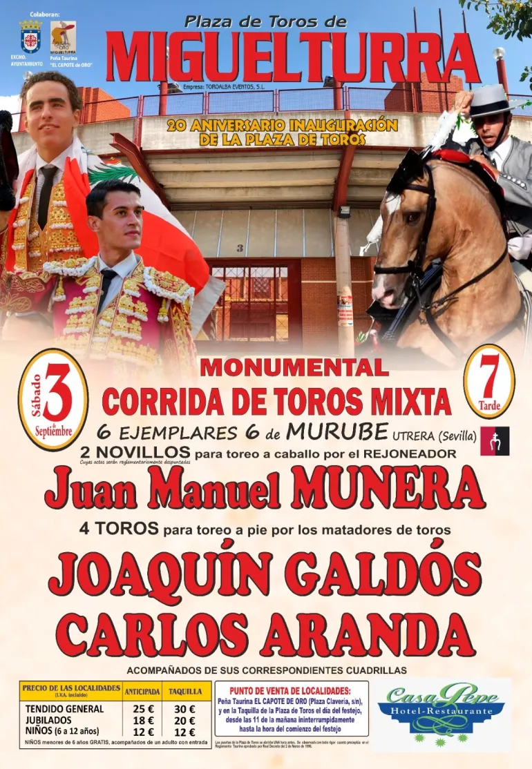 cartel toros Miguelturra, septiembre 2022