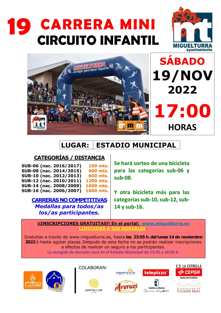 cartel Carrera Mini 2022 Miguelturra