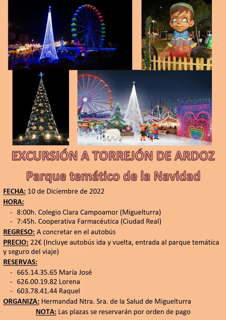 cartel excusión a Torrejón de Ardoz, diciembre 2022