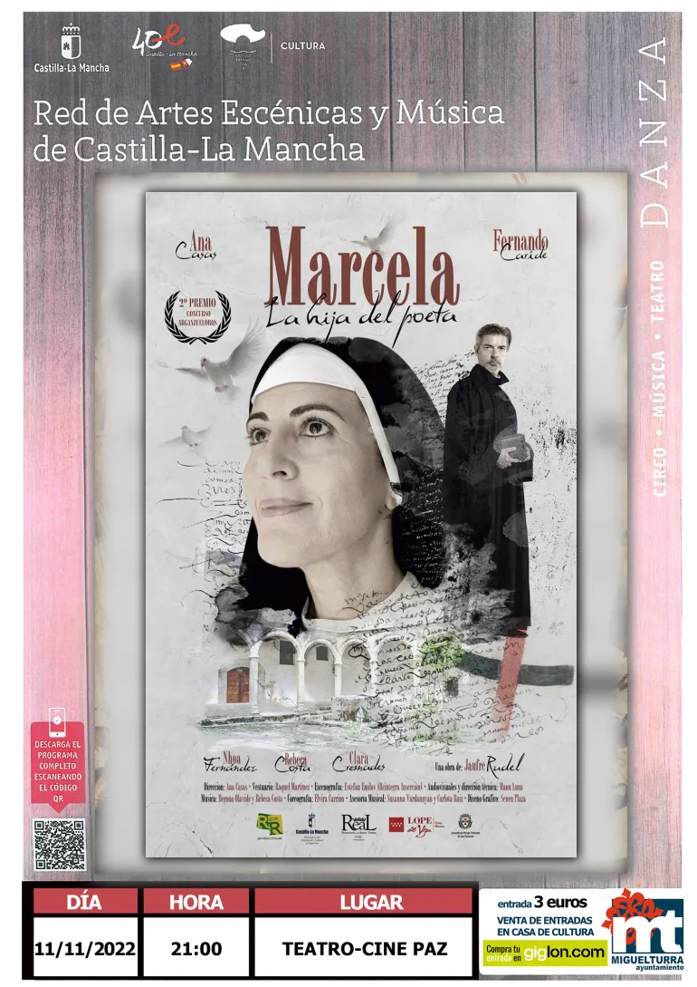 cartel teatro Marcela, noviembre 2022