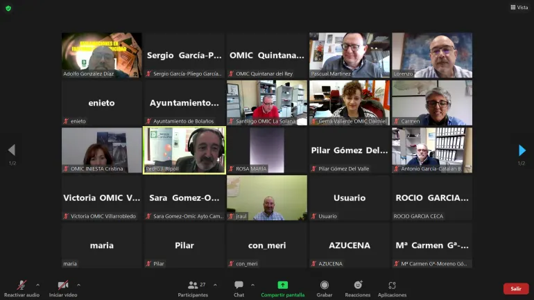 imagen sesión de la video-reunión, noviembre 2022