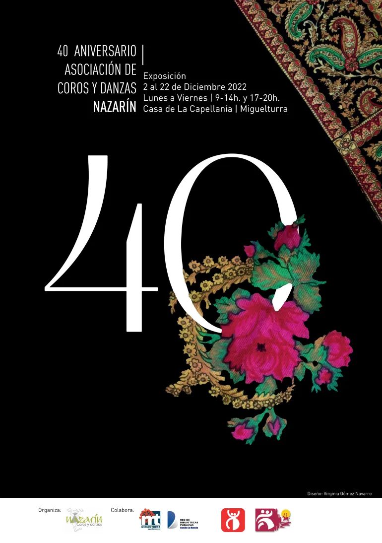 cartel 40 años Nazarín exposición, diciembre 2022