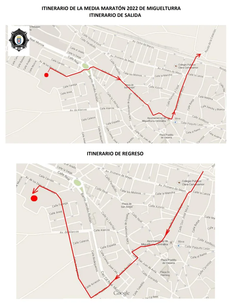 croquis itinerario Media Maratón Rural 2022