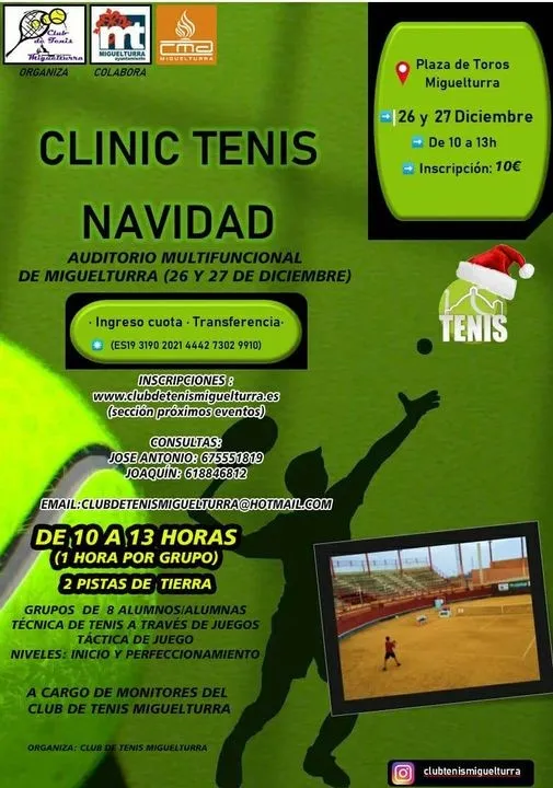cartel clinic Navidad tenis 2022