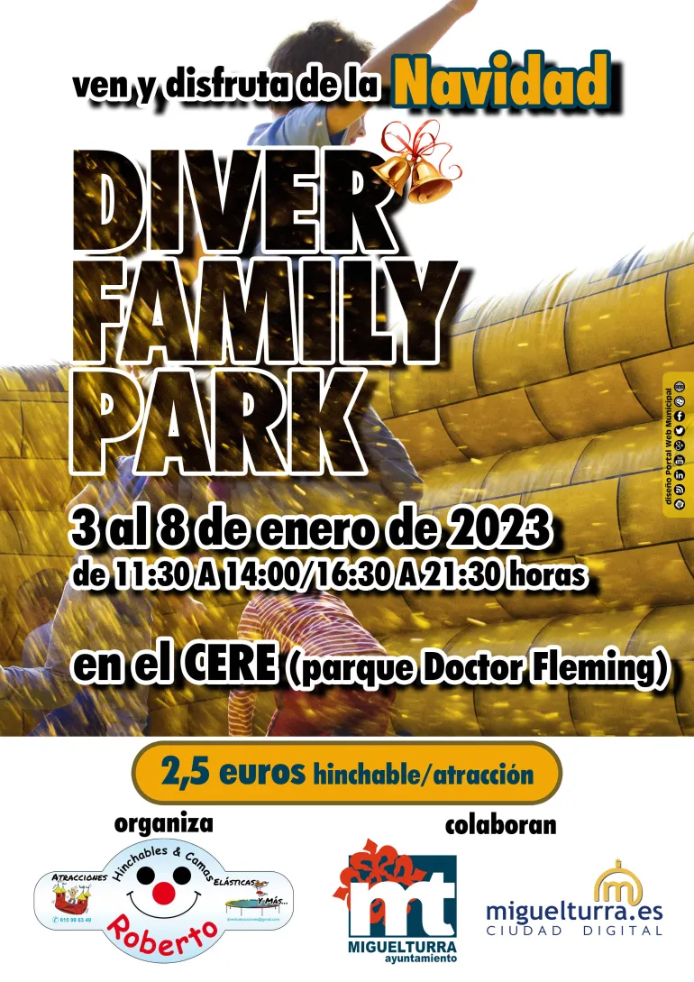 Diver Familiy Park 2022, diseño portal web www.miguelturra.es