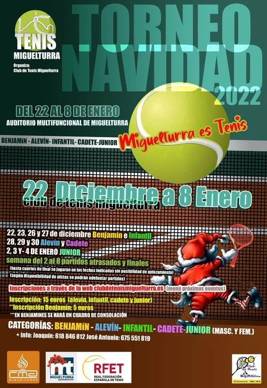 torneo navidad club tenis miguelturra, diciembre 2022