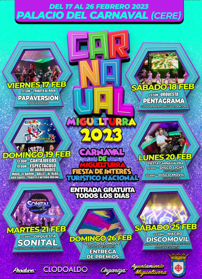 conciertos y eventos musicales Carnaval 2023 Miguelturra