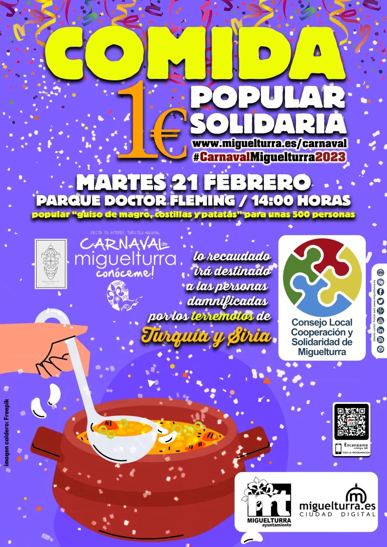 imagen cartel comida popular solidaria Carnaval 2023