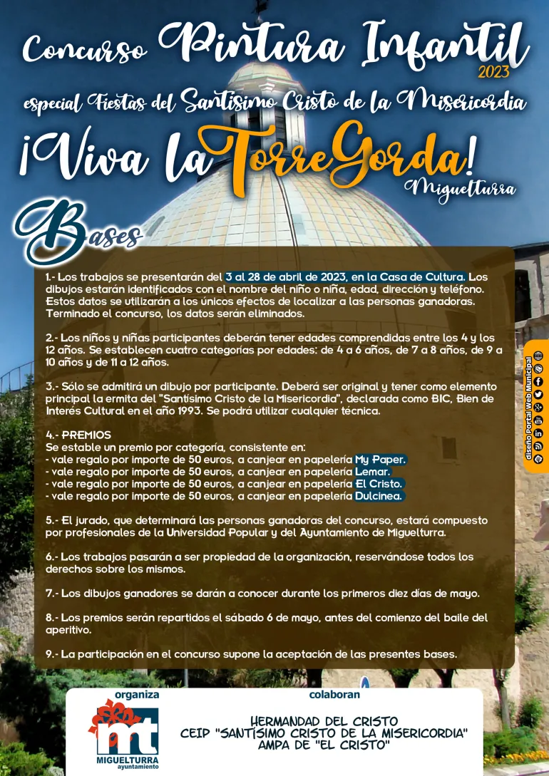 Cartel concurso pintura viva la torre gorda, Miguelturra 2023