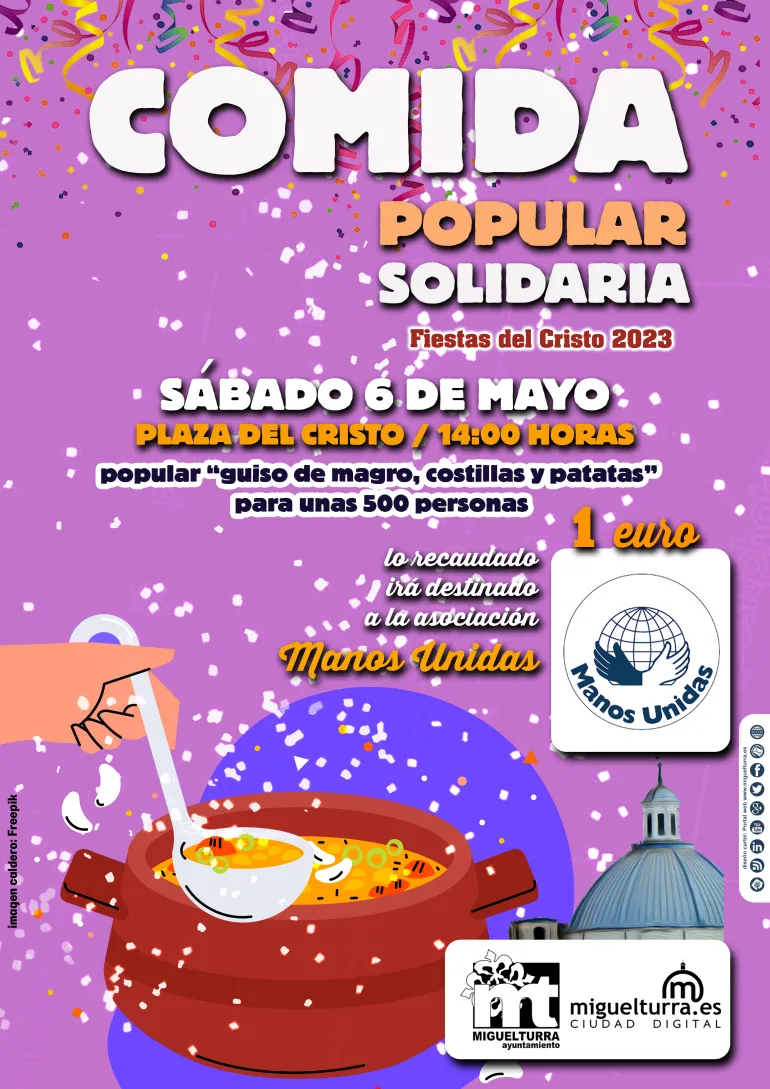 cartel comida popular Santísimo Cristo 2023