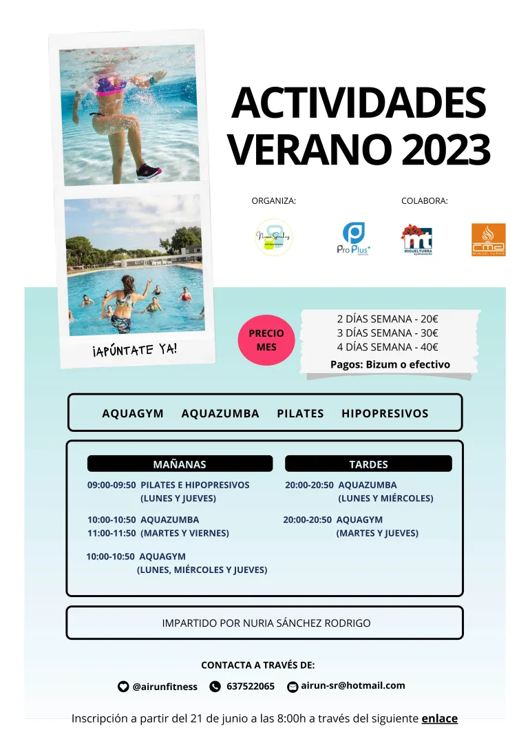 Programación actividades piscina verano 2023, imagen 2