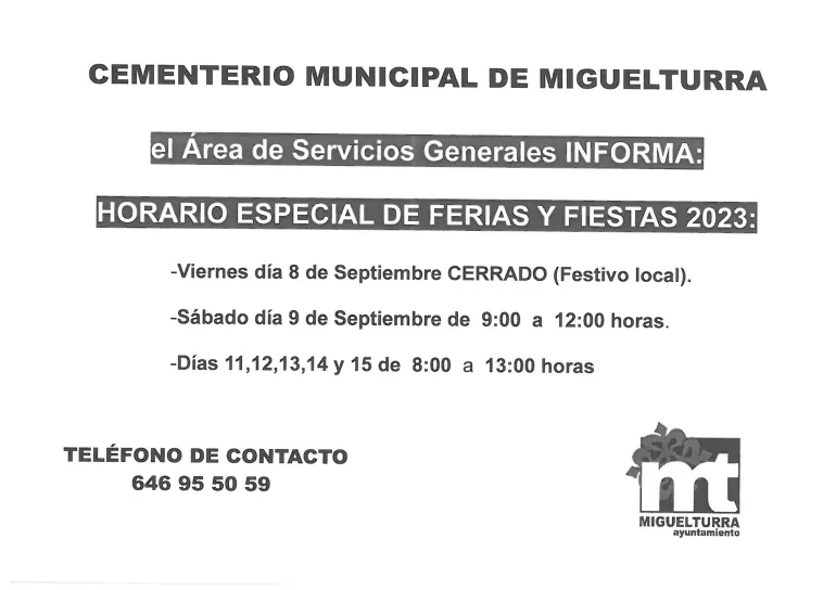 horarios cementerio ferias 2023