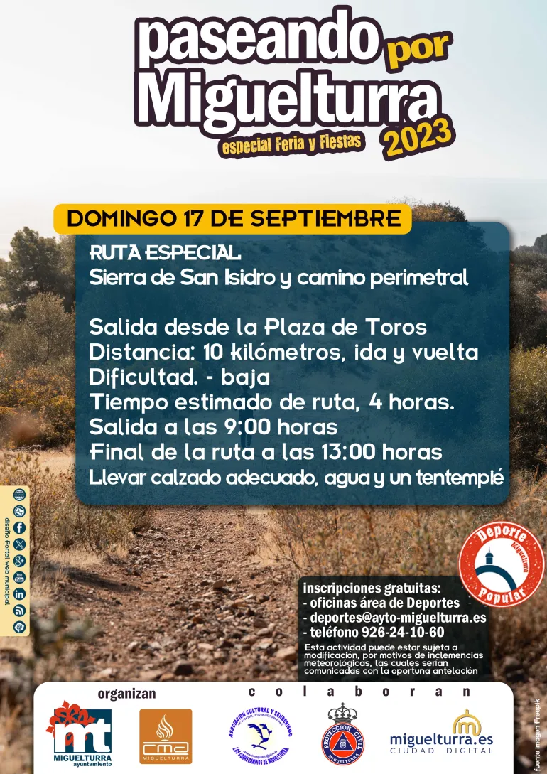 ruta senderista domingo 17 de septiembre 2023