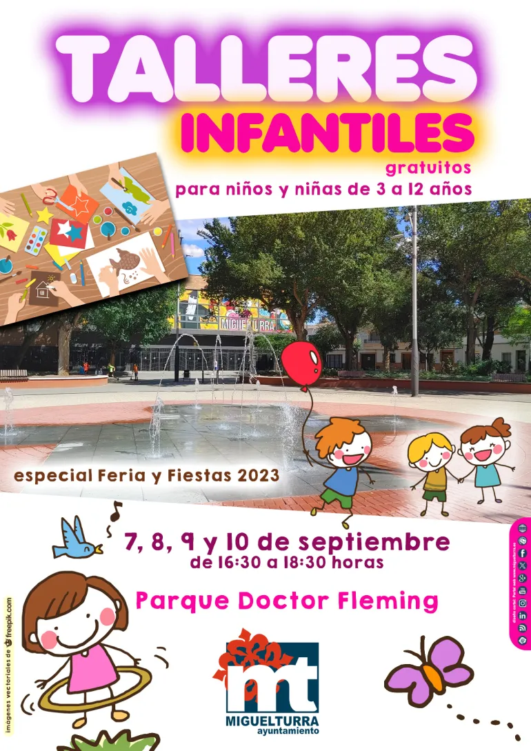 cartel talleres infantiles ferias 2023