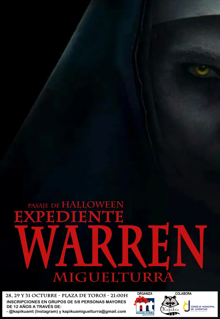 Cartel pasaje terror Expediente Warren, Halloween Miguelturra 2023