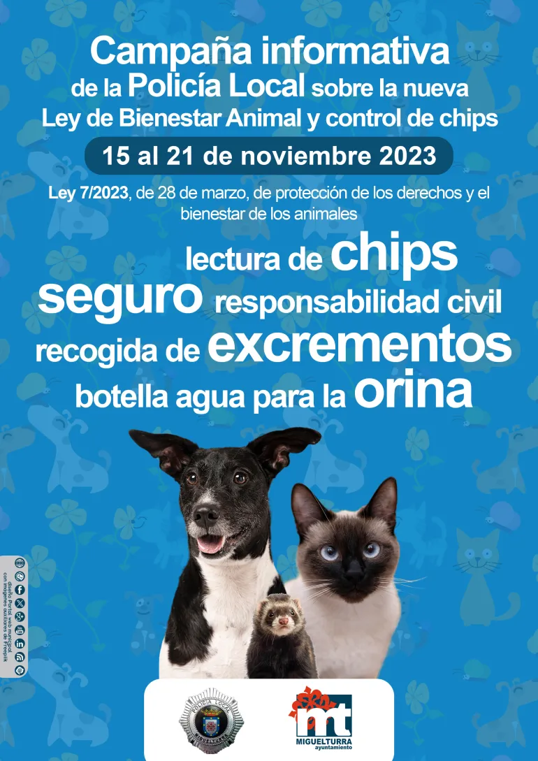 cartel campaña chip perros, noviembre 2023