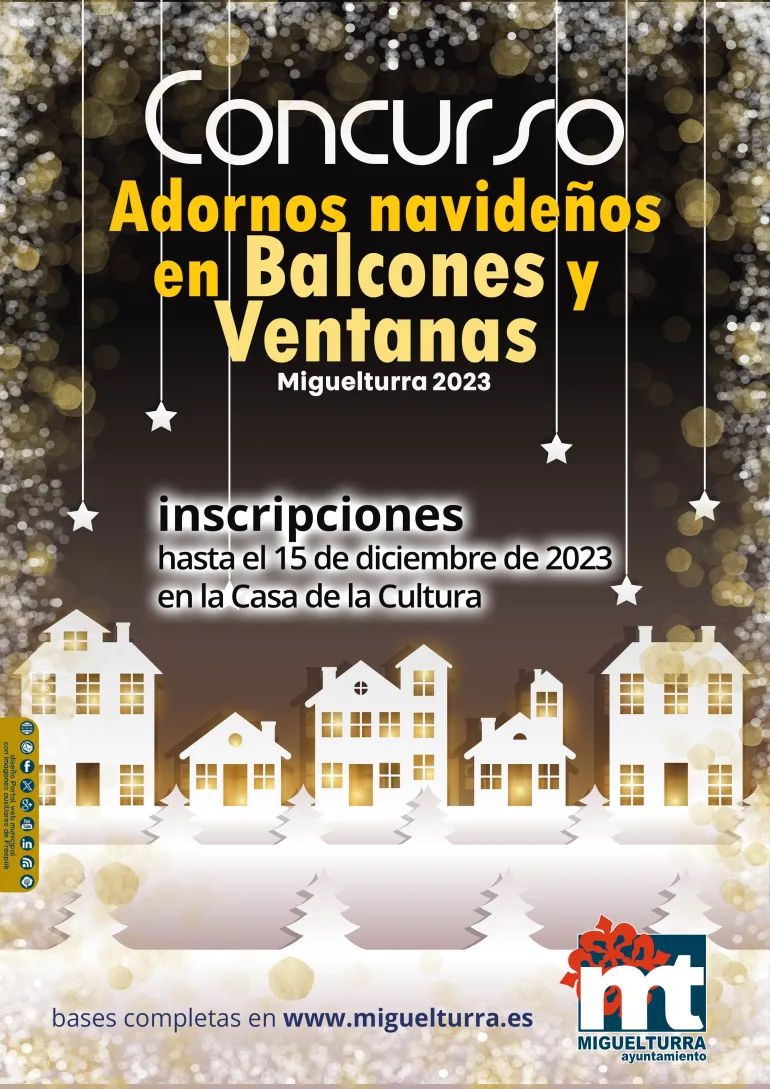 cartel concurso balcones y adornos navideños Miguelturra 2023