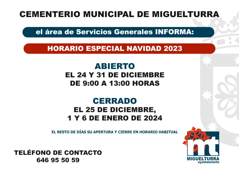 horario cementerio navidad 2023