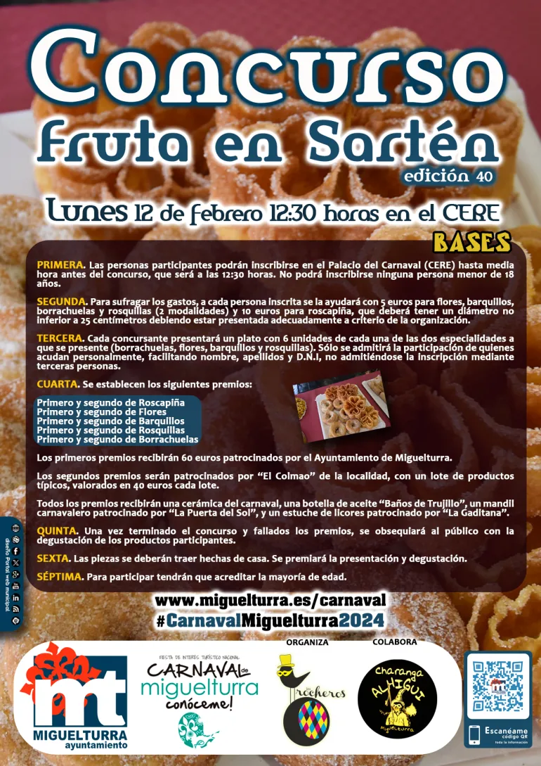 cartel fruta en sartén 2024