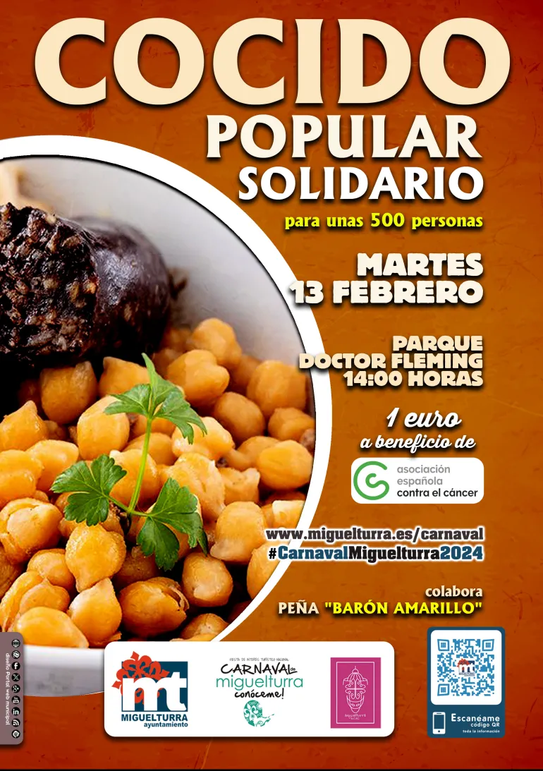 cartel gran cocido solidario popular especial Carnaval 2024