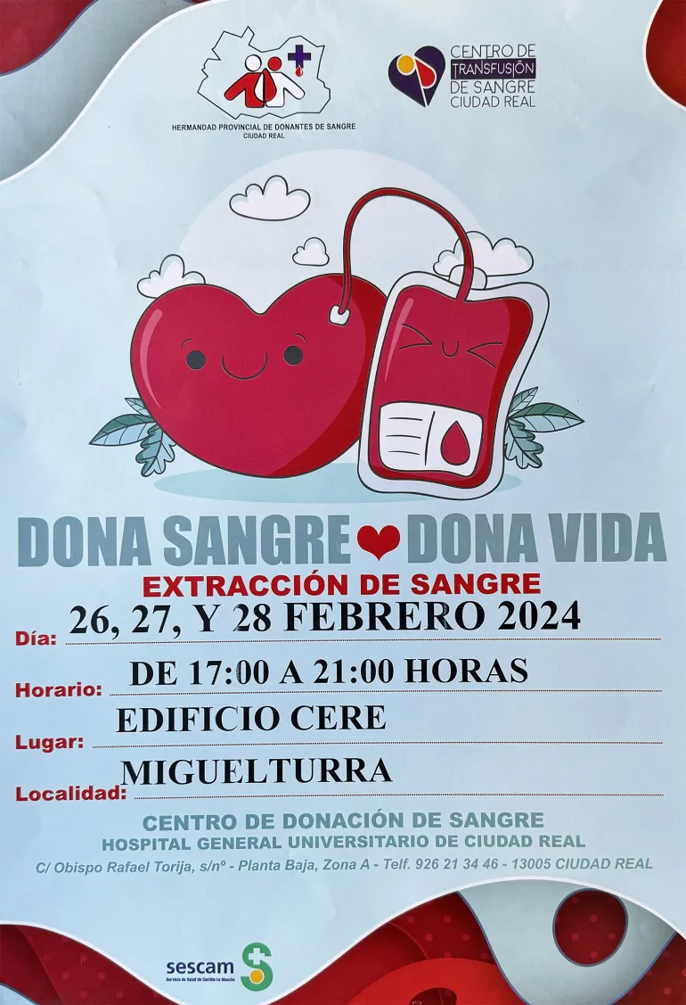 donación sangre miguelturra febrero 2024