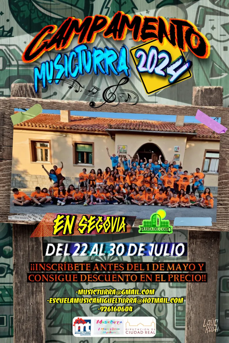 cartel campamento musical 2024