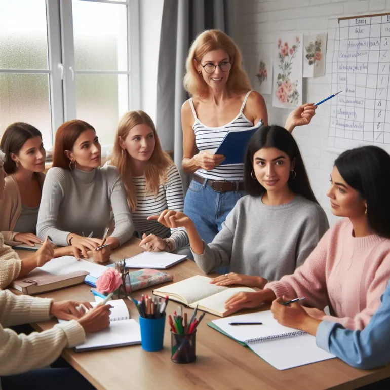 mujeres aprendiendo idiomas