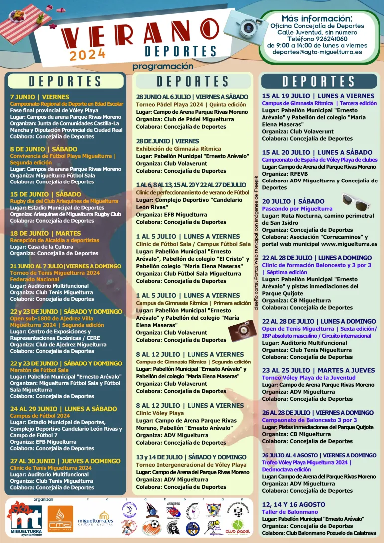 cartel programación deportiva verano 2024