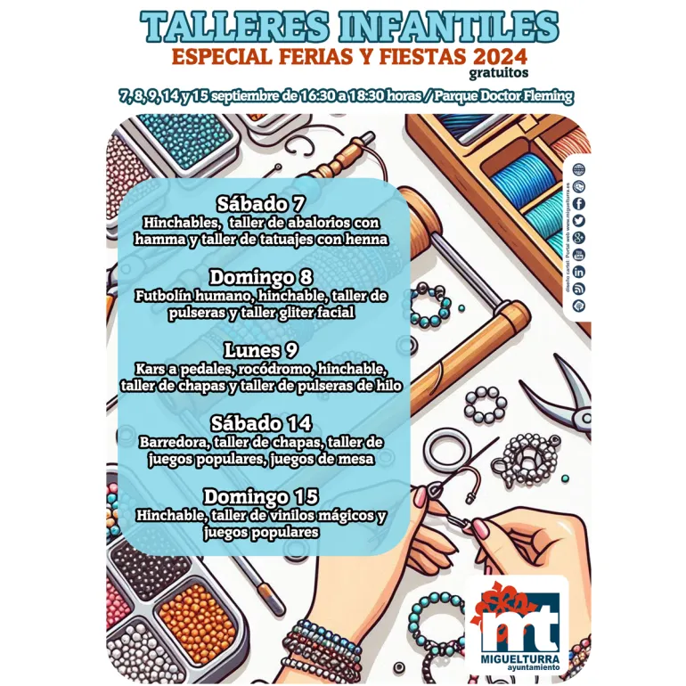 cartel talleres infantiles ferias 2024