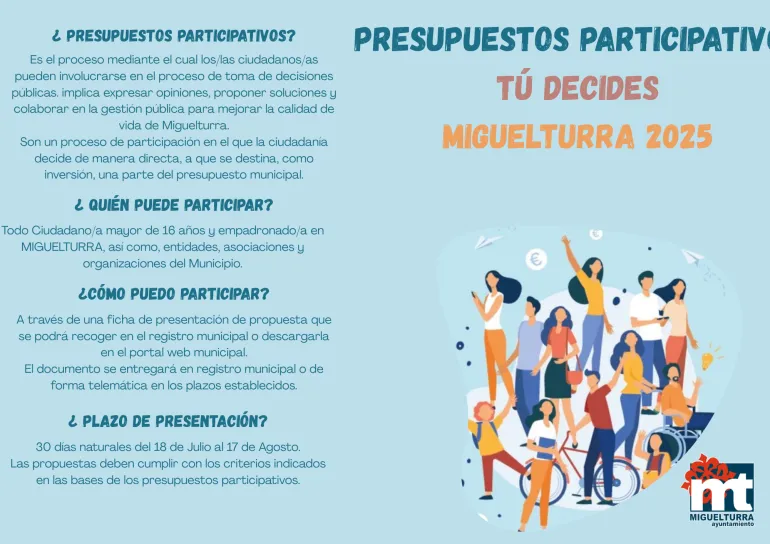 Flayer Presupuestos Participativos, Miguelturra 2025