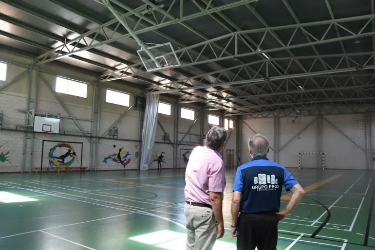 obras del pabellón del Colegio del Cristo, Miguelturra julio de 2025