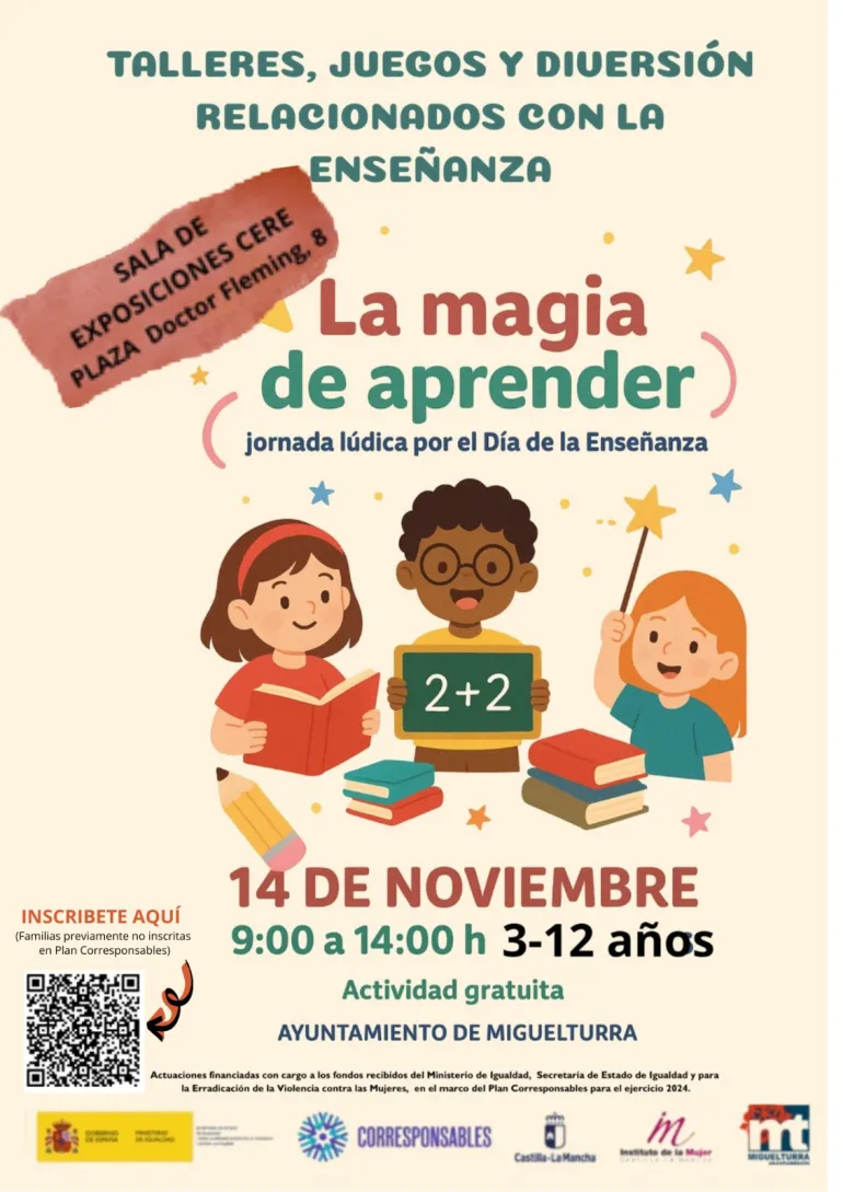Cartel La magia de aprender, corresponsables, Miguelturra noviembre 2025