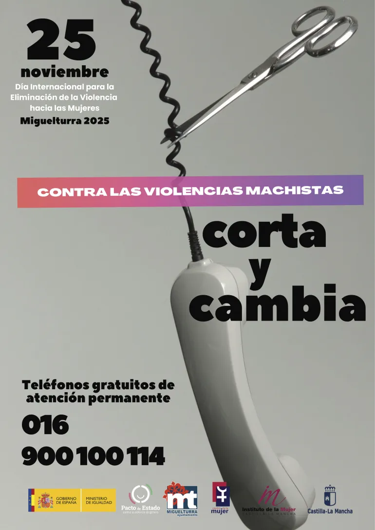 Cartel 25N Corta y Cambia, Miguelturra noviembre 2025