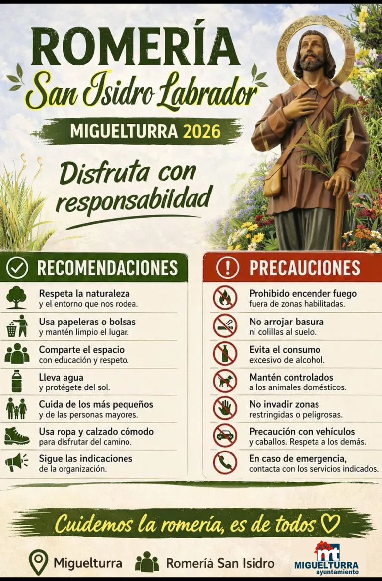 Cartel consejos romería de San Isidro, Miguelturra 2026