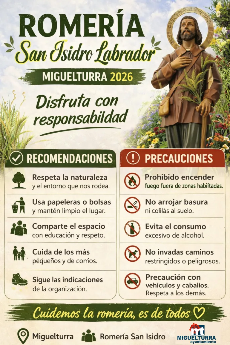 Consejos romería San Isidro, Miguelturra 2026