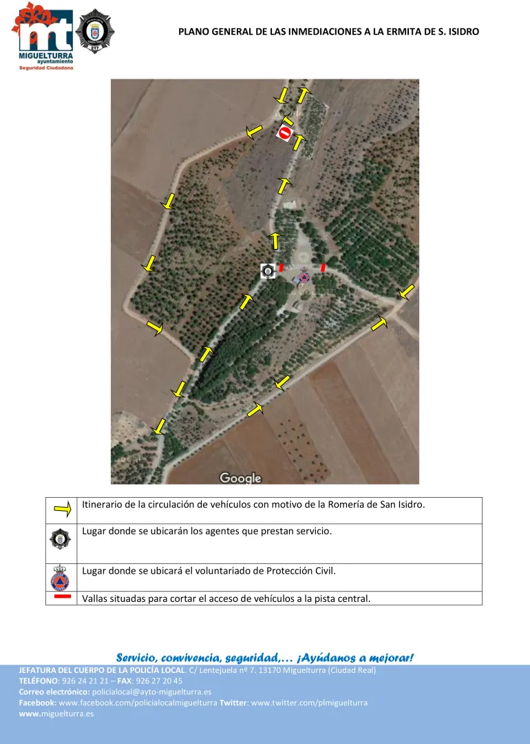 Croquis circulación romería San Isidro, Miguelturra 2026