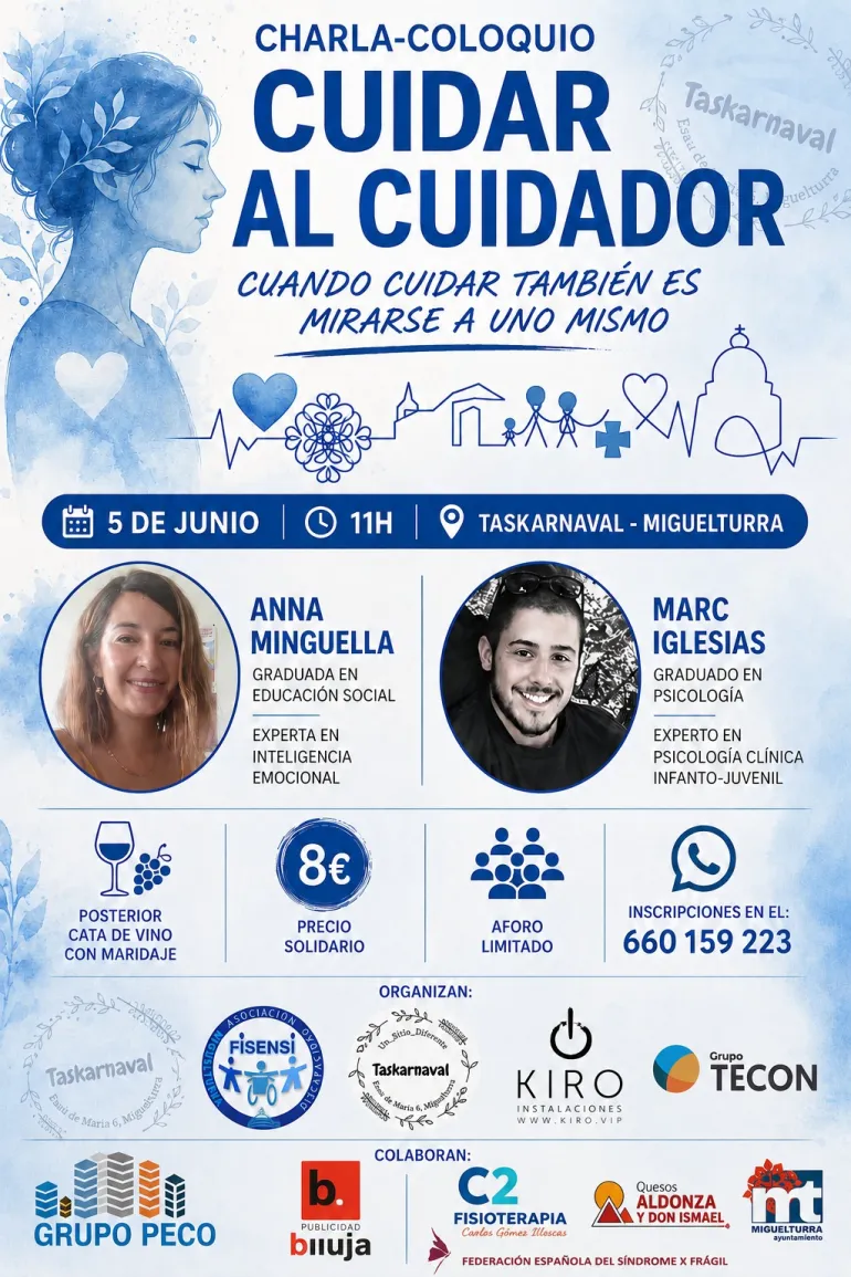 Cartel Cuidar al cuidador, FISENSI, Miguelturra mayo 2026