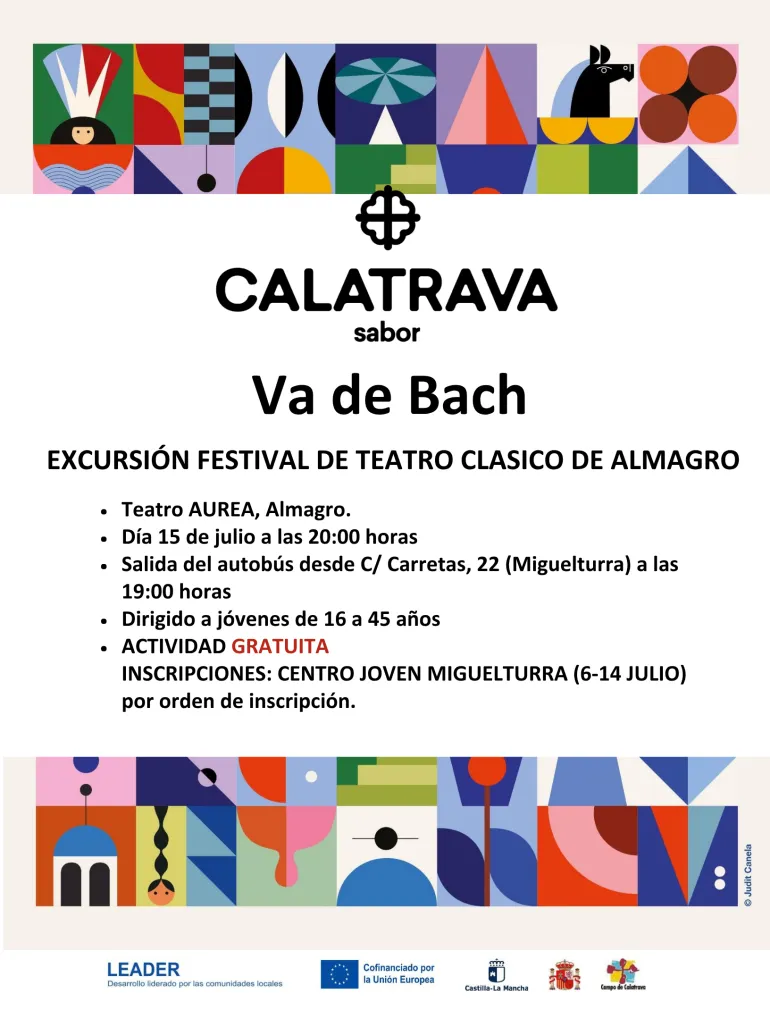 Cartel excursión Teatro Almagro, Miguelturra julio de 2026
