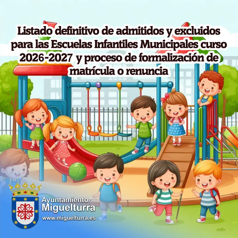 Listado definitivo Escuelas Infantiles 2026-2027, Miguelturra julio de 2026