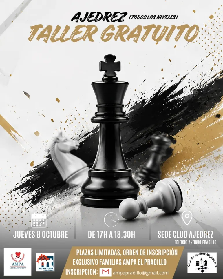 Cartel Taller de Ajedrez, Miguelturra octubre de 2026