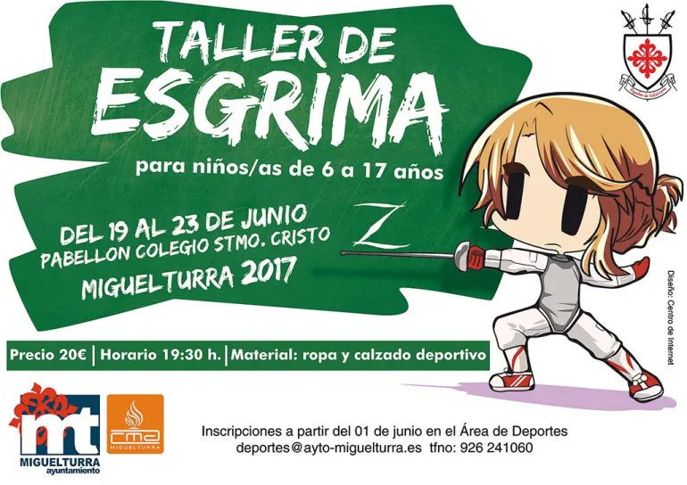 curso imagen cartel taller esgrima junio 2017, diseño Centro de Internet
