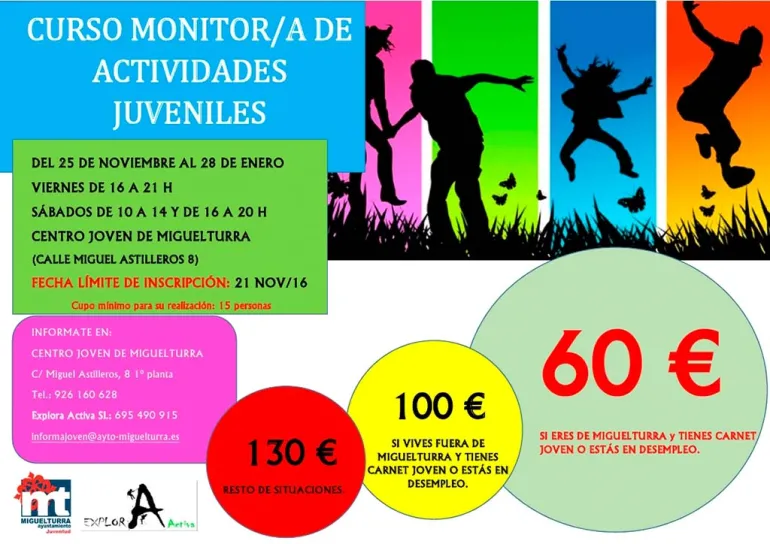 curso cartel monitor-a actividades juveniles, noviembre 2016